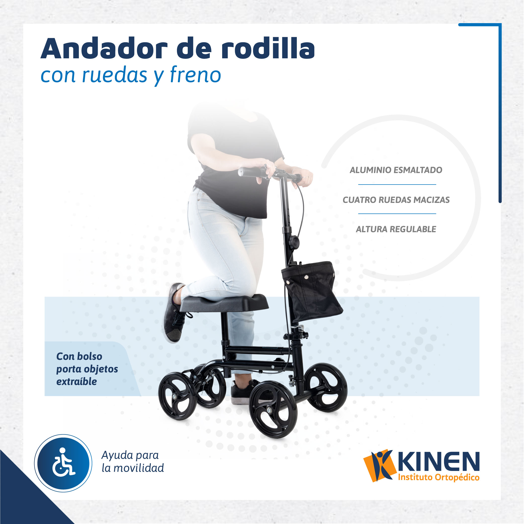 Andador de rodillas con ruedas