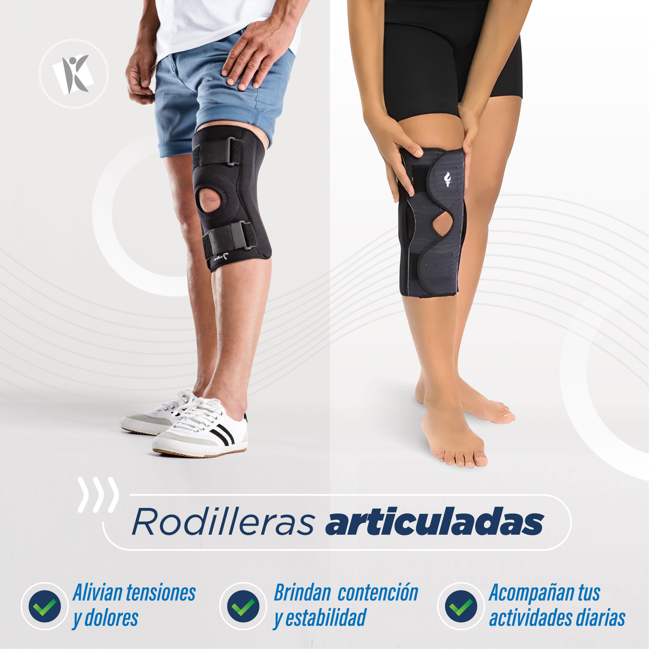 Rodilleras elásticas y de neoprene