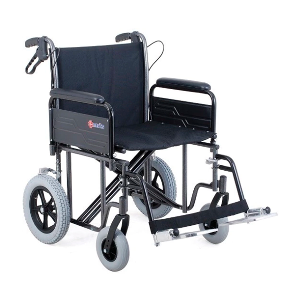 SILLA DE RUEDAS DE TRANSPORTE REFORZADA 30/20 DE 50 CM (N-480)