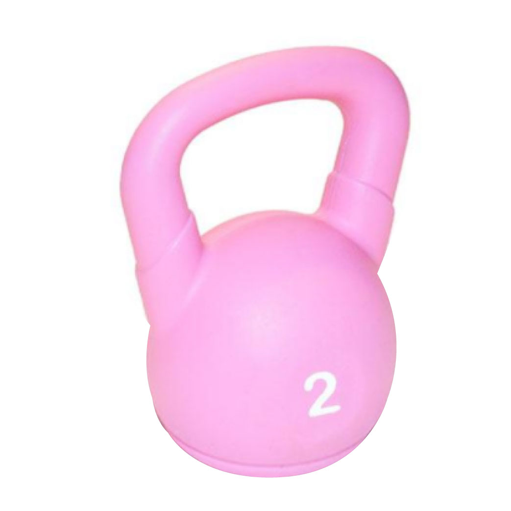 KETTLEBELL PLASTICA 2 KG  - ROSA O ROJA