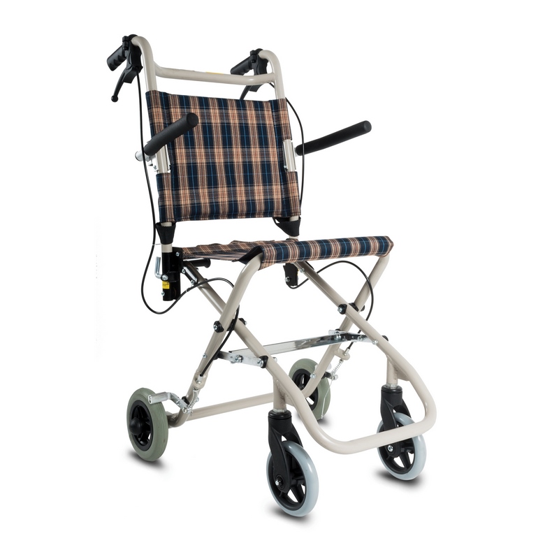 SILLA DE RUEDAS DE ALUMINIO PARA AMBULANCIA PLEGABLE