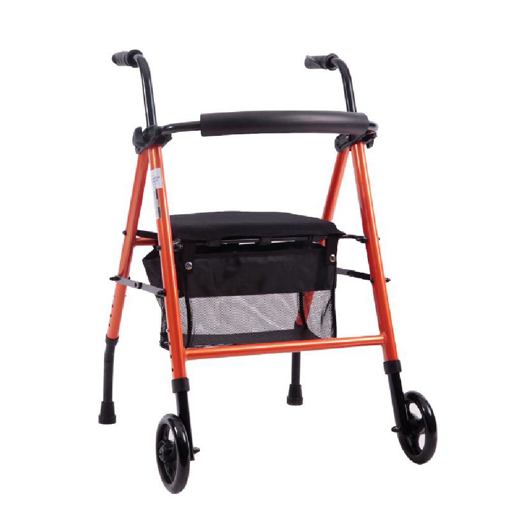 ANDADOR TIJERA DE ALUMINIO CON RUEDAS Y ASIENTO
