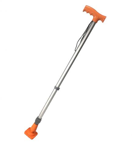 BASTON DE ALUMINIO REGULABLE BASE CUADRADA (NARANJA)