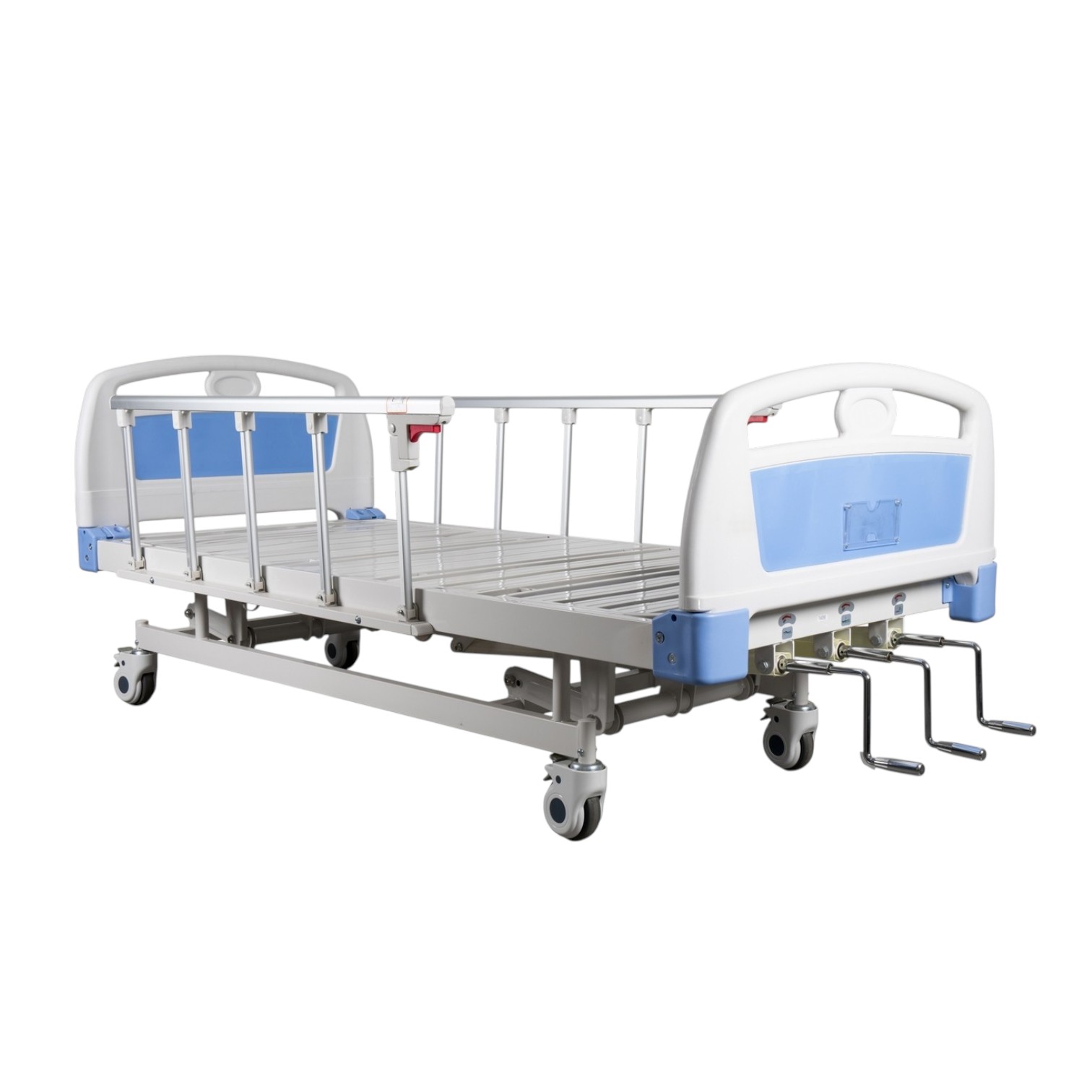 CAMA ORTOPEDICA 3 MOVIMIENTOS ELEVABLE CON BARANDAS REBATIBLES Y PORTA SUERO