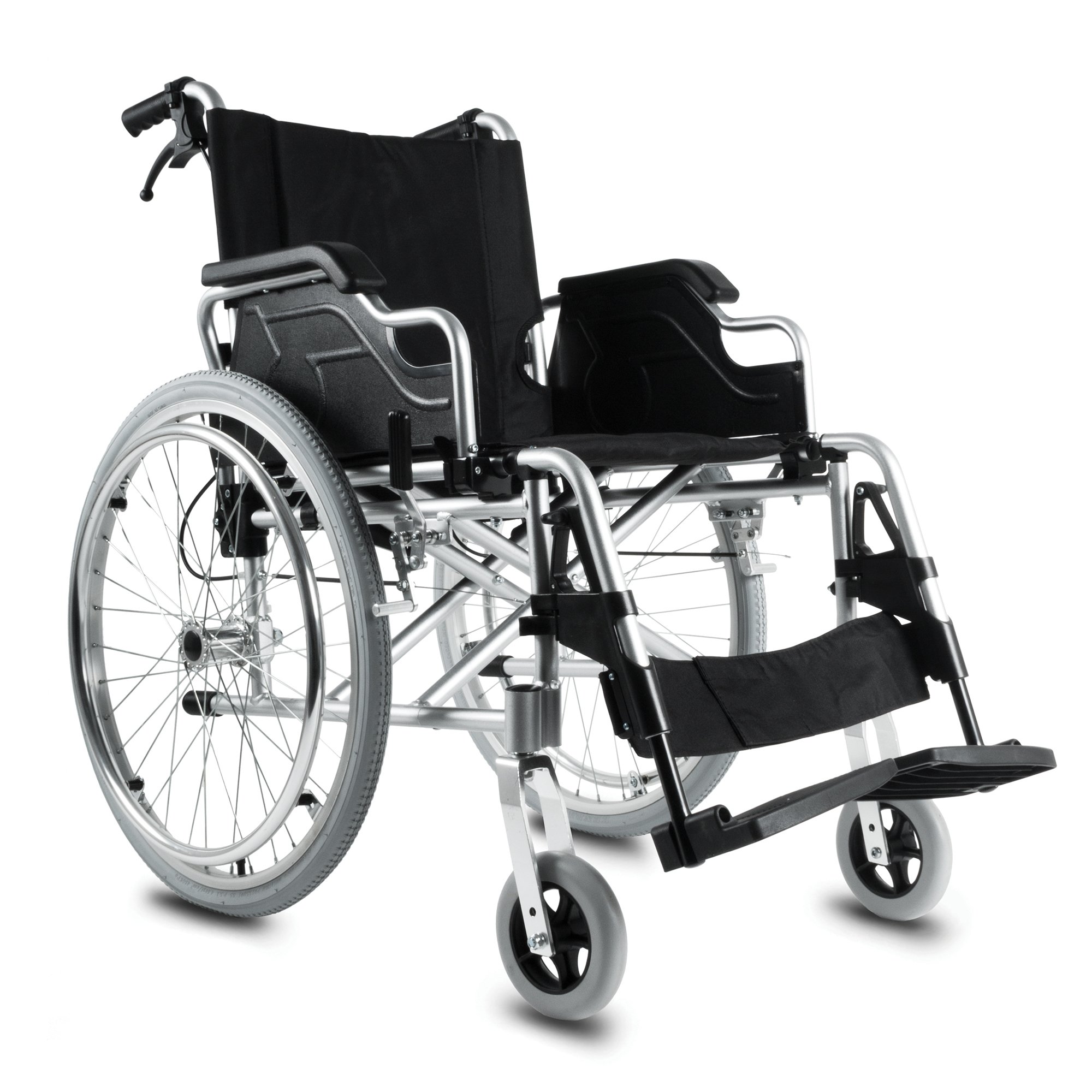 SILLA DE RUEDAS DE ALUMINIO DESMONTABLE REFORZADA DE 46 CM (*)
