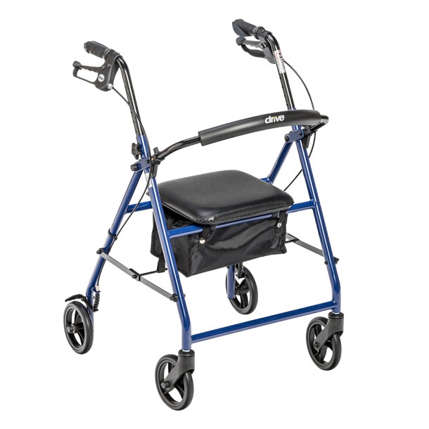 ANDADOR DE 4 RUEDAS DE ACERO DOBLE REGULACION HASTA 136 KG - AZUL