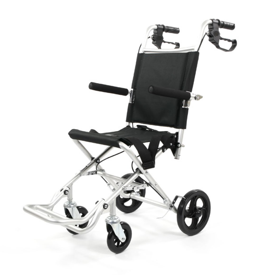 SILLA DE RUEDAS DE ALUMINIO PARA AMBULANCIA PLEGABLE (*)