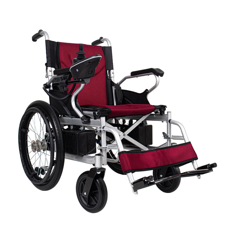 SILLA DE RUEDAS MOTORIZADA CON RESPALDO REBATIBLE