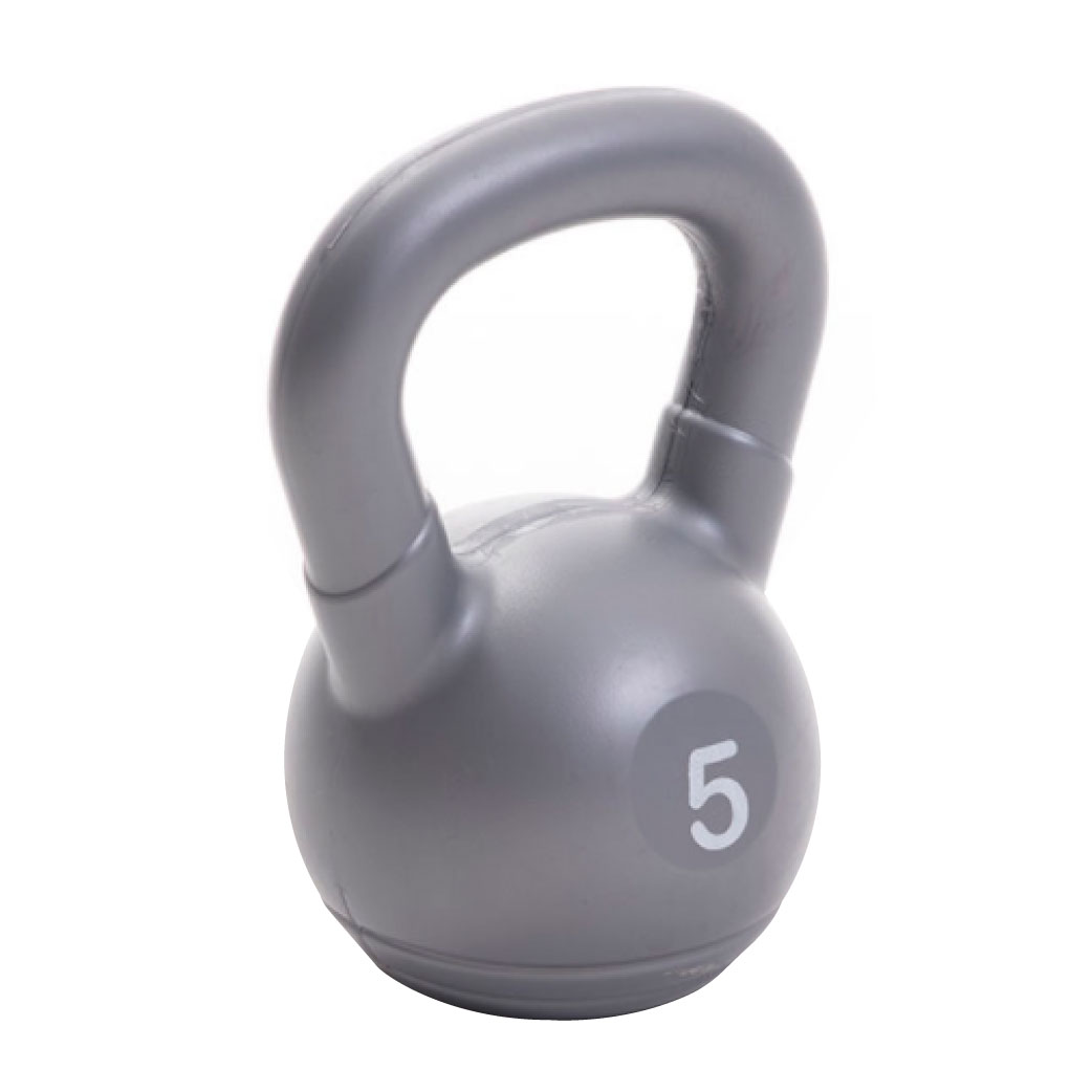 KETTLEBELL PLASTICA 5 KG  - GRIS