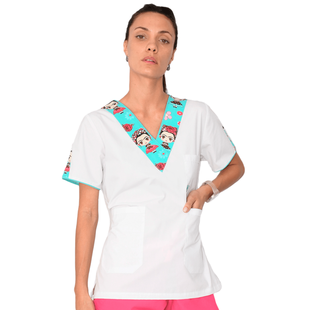 CHAQUETA MUJER CUELLO COMBINADO FRIDA 2020 BLANCO
