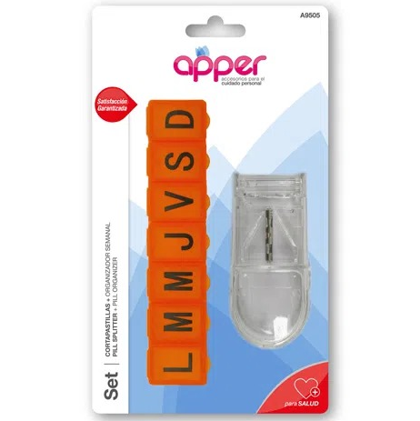 CORTA PASTILLAS Y ORGANIZADOR DE MEDICAMENTOS