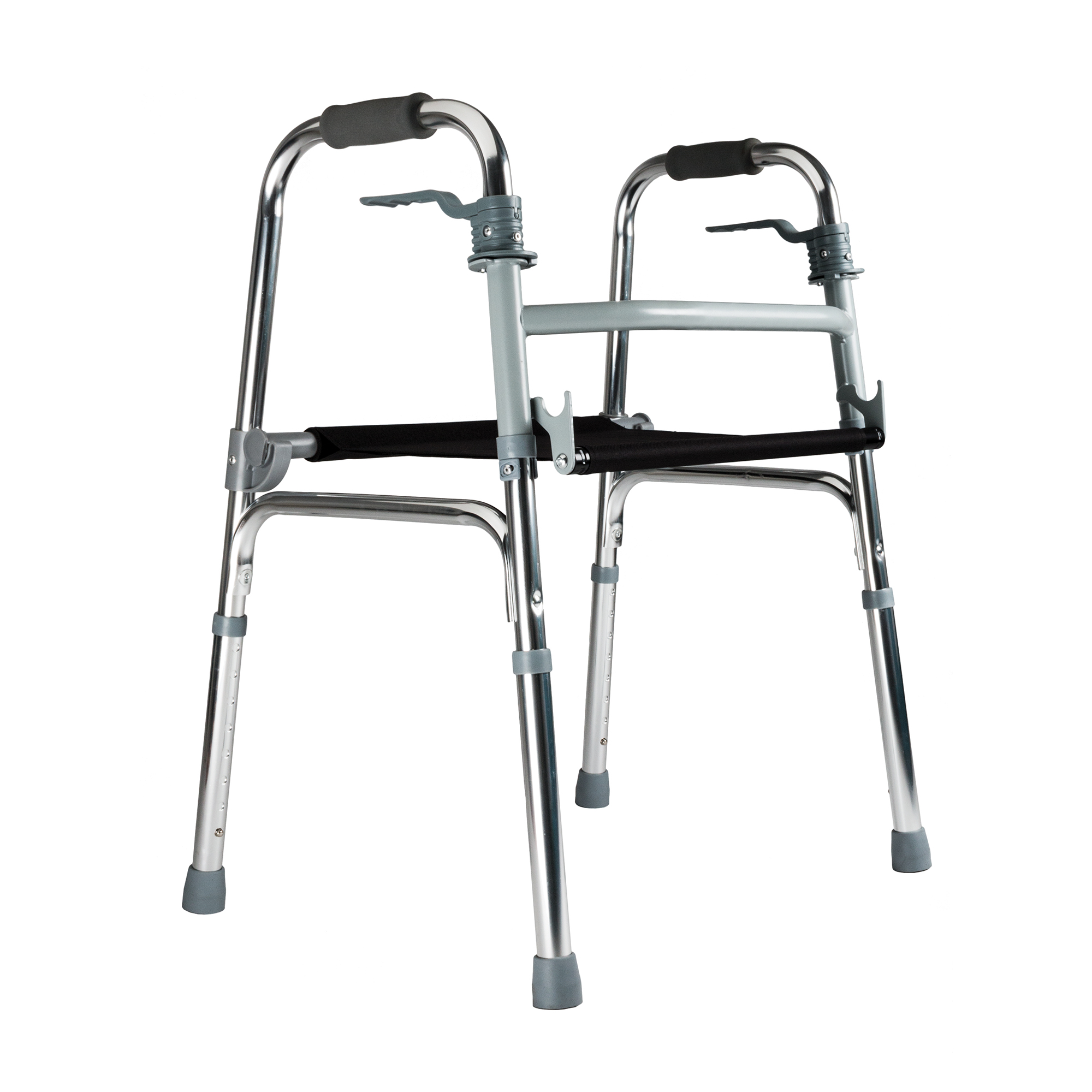 ANDADOR DE ALUMINIO PLEGABLE REGULABLE CON ASIENTO DE DESCANSO