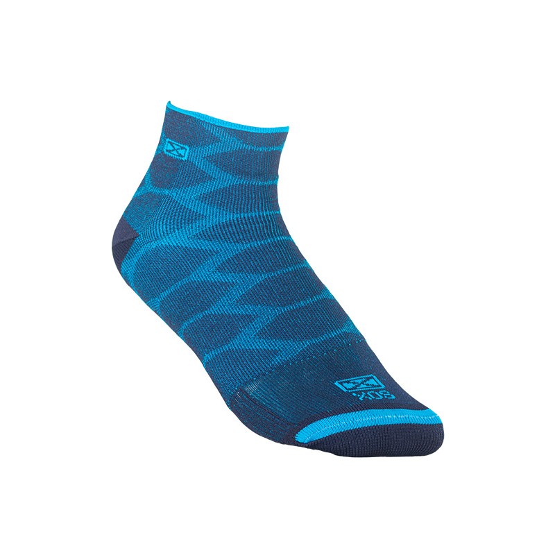 SOQUETES - DOBLE CAPA PARA RUNNING AZUL MARINO-TURQUESA (TE137C)