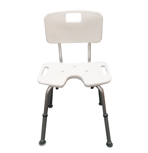 SILLA DE DUCHA DE ALUMINIO PARA DUCHA CON ASIENTO Y RESPALDO PLÁSTICO (*)