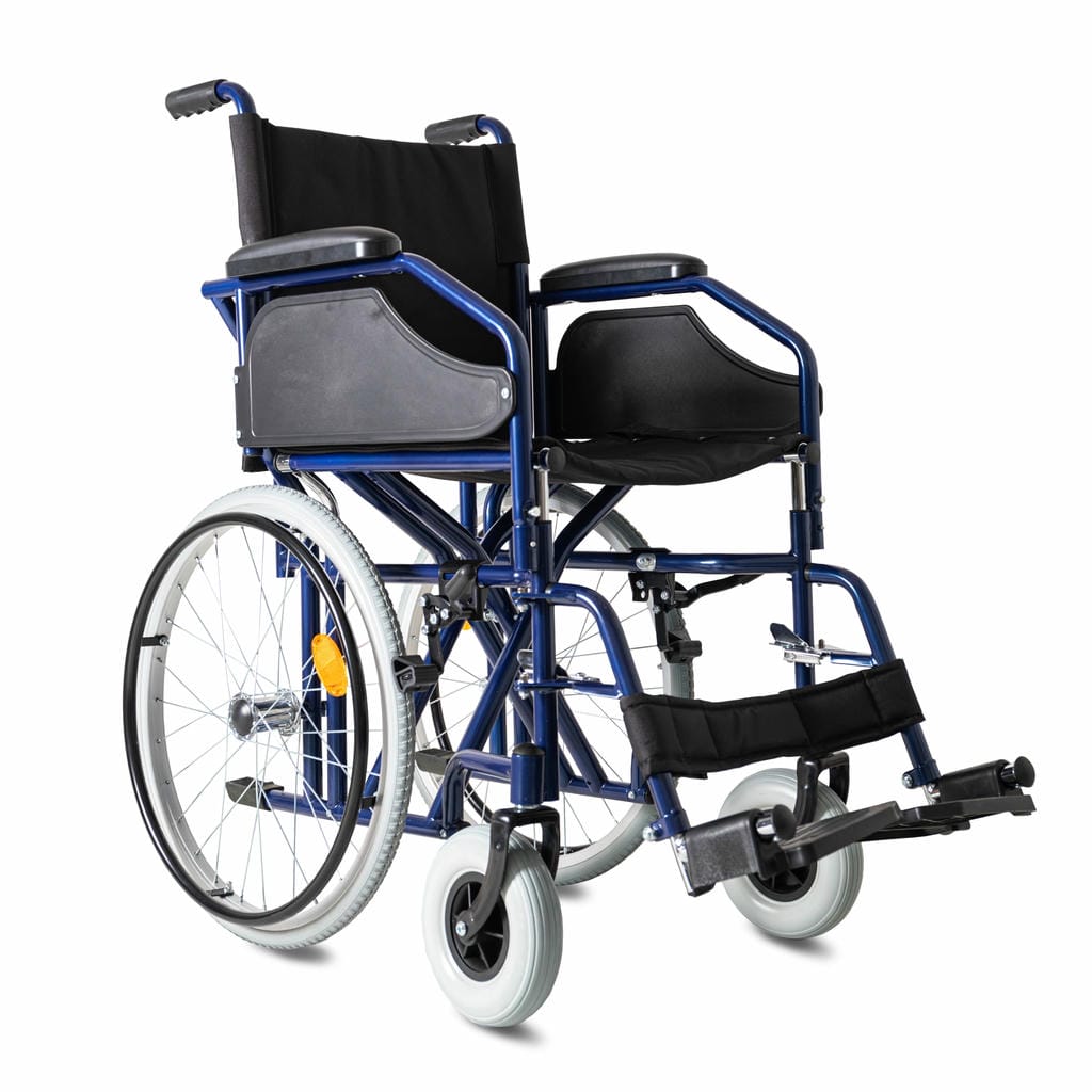 SILLA DE RUEDAS DE TRANSPORTE DE ACERO DE 41 CM PARA ESPACIOS REDUCIDOS