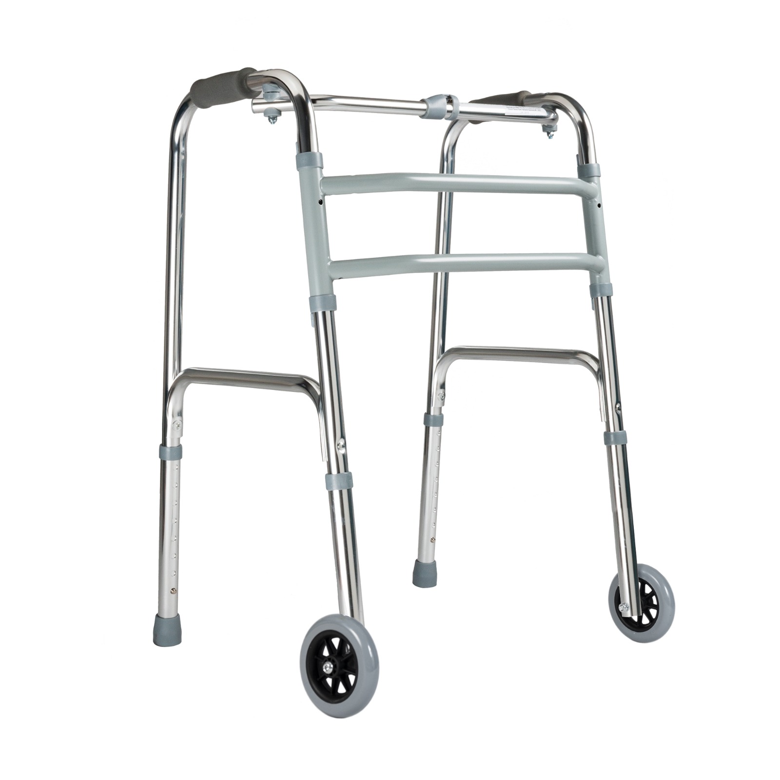 ANDADOR CAMINADOR DE ALUMINIO PLEGABLE CON RUEDAS (GRIS)
