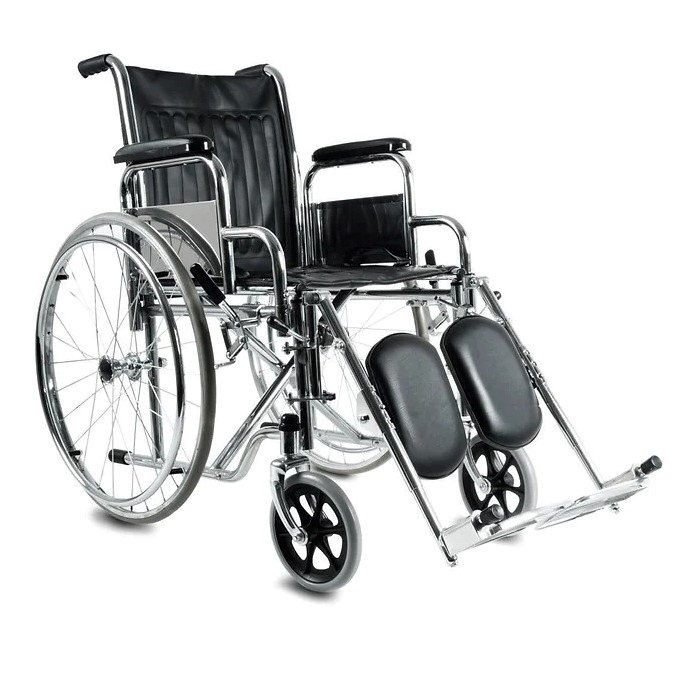 SILLA DE RUEDAS DESMONTABLE CON ELEVAPIERNA DESMONTABLE DE 46 CM (*)