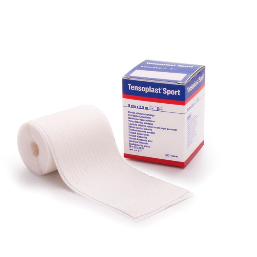 VENDA ELASTICA CON ADHESIVO TENSOPLAST SPORT 08 CM X 2.5 MTS