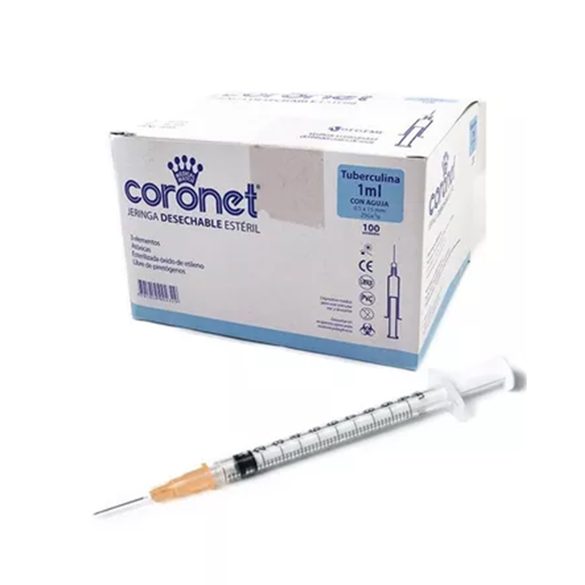 JERINGA DE 1 ML DE TUBERCULINA CON AGUJA 15-5