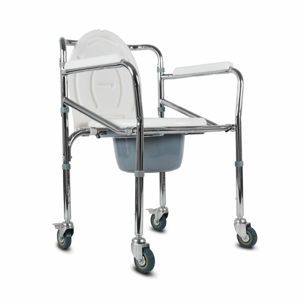 INODORO PORTATIL DE ALUMINIO PLEGABLE CON RUEDAS