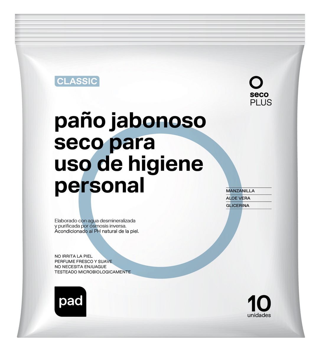 PAÑO JABONOSO DERMPAD CLASSIC PLUS X 10 UNIDADES