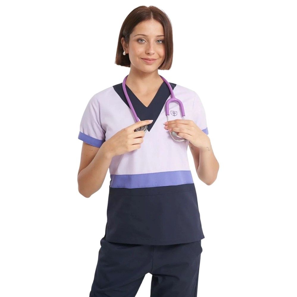 CHAQUETA MUJER (TRICOLOR) AZUL MARINO CON LILA (M)