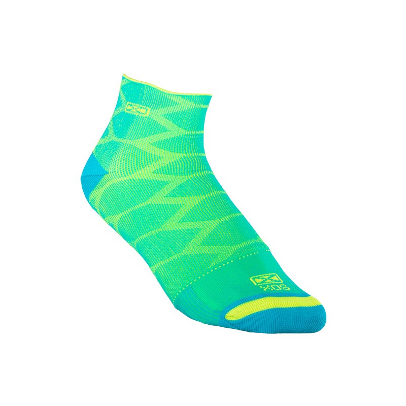 SOQUETES - DOBLE CAPA PARA RUNNING TURQUESA-AMARILLO (TE137C)