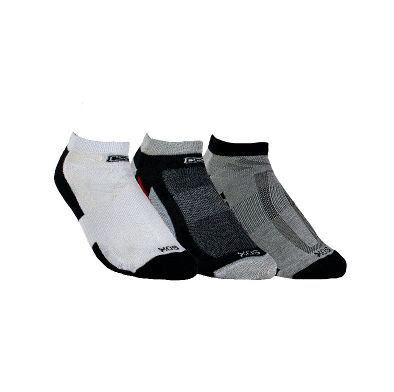 SOQUETES TRIPACK UNISEX BLANCO GRIS NEGRO (DE334C)