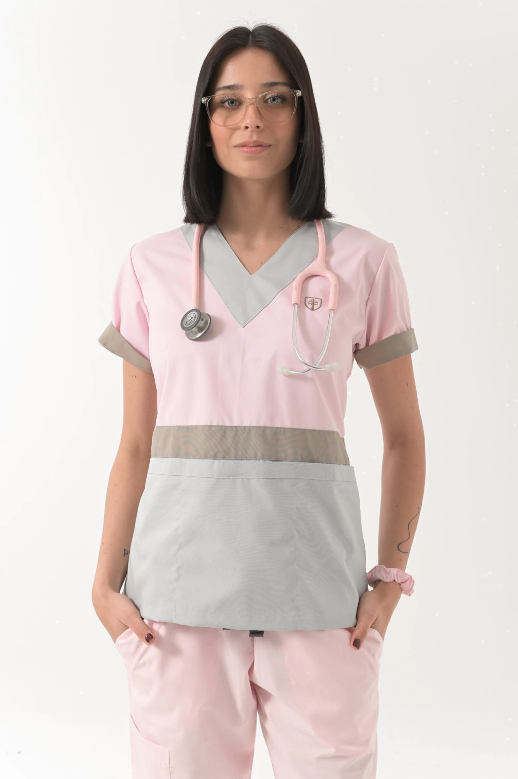 CHAQUETA MUJER TRICOLOR GRIS PERLA CON SAFARI