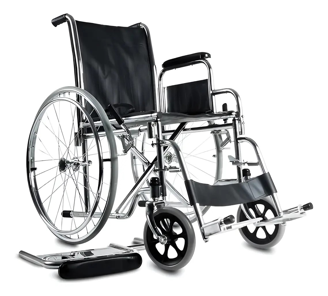 SILLA DE RUEDAS DE ACERO DESMONTABLE DE 46 CM